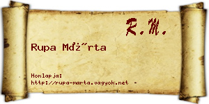Rupa Márta névjegykártya